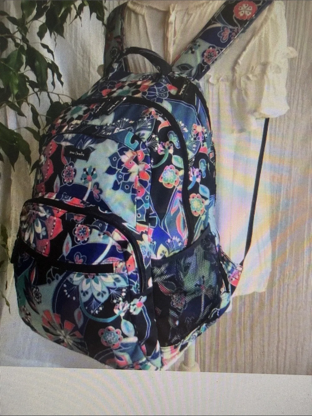 NWT Vera Bradley lighten up essential backpack, lotus flower swirl Travel School
